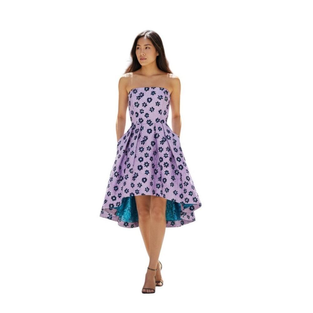 Shoshanna Novara Purple printed crepe Dress Size 12